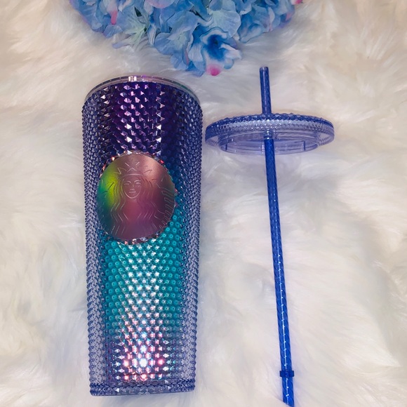 Starbucks Purple Ombre Mermaid Studded Bling Tumbler Cup 24oz Summer 2021 NWT - Picture 11 of 16